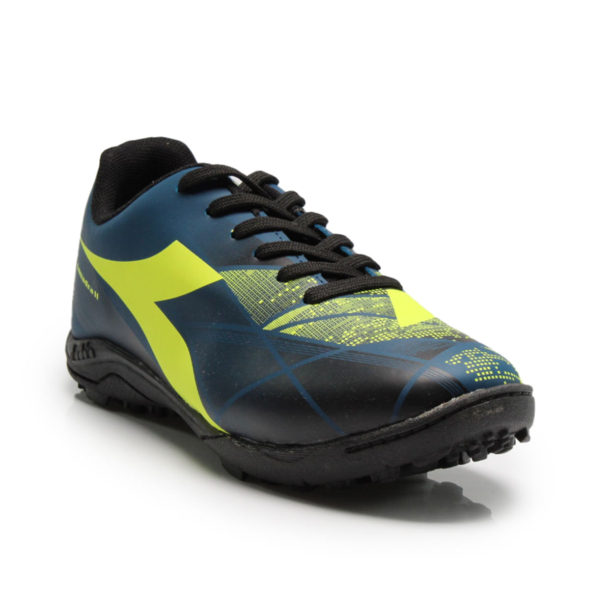 Diadora Chuteira DFAF008-02 SQUADRA II SCTY AzulPretoAmarelo Neon Sint -4-